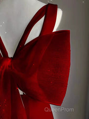 Sexy Sheath V Neckline Long Senior Red Evening Prom Dresses Formal Dresses