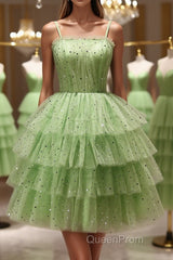 Short Green Evening Prom Dresses, Short Green Graduation Homecoming Dresses