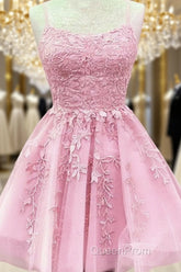 Short Junior Evening Prom Dresses Tulle Appliques