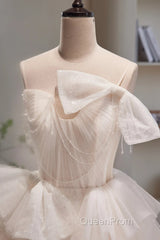 Short Light Champagne Tulle Evening Prom Dresses, Short Champagne Tulle Formal Homecoming Dresses