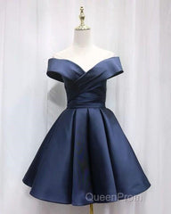 Short Satin Off Shoulder Homecoming Dresses For Evening Prom