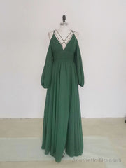 Simple A line Black Long Prom Dress, Black Evening Graduation Dresses