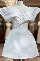 Simple A Line Strapless White Homecoming Dresses 16Th Birthday Outfits