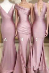 Simple Dusty Rose Cheap Mermaid Long Bridesmaid Dresses Online