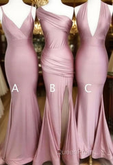 Simple Dusty Rose Mermaid Long Bridesmaid Dresses Online
