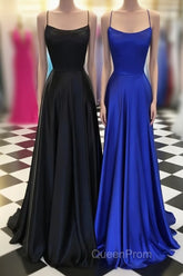 Simple satin long Evening Prom Dresses, long evening Dresses