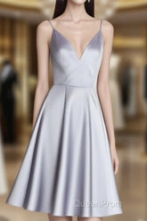 Simple Spaghetti Straps V-Neck Short Evening Prom Dresses/Homecoming Dresses