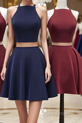 Simple two pieces short Evening Prom Dresses, homecoming Dresses