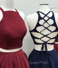 Simple two pieces short Evening Prom Dresses, homecoming Dresses