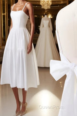 Simple white backless short Evening Prom Dresses, white homecoming Dresses