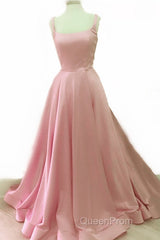 Spaghetti Straps Ball Gown Satin Evening Prom Dresses