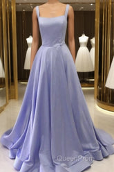 Spaghetti Straps Ball Gown Satin Evening Prom Dresses