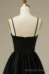 Spaghetti Straps Informal Tea-Length Bridal Gown