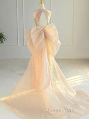 Sparkle A Line Scoop Neckline Sequin Gold Long Evening Prom Dresses