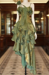 Sparkle Ruffle Evening Prom Dresses Causal Birthday Dresses Dance Party Dresses