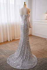 Sparkling Lavender Color Sleeveless Off Shoulder Sequin Evening Dresses With Lavender Color Mermaid Backless Strap And Floor Length Evening Dresses