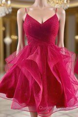 Sparkling Red Homecoming Dresses with Straps