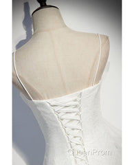 Sparkling White Sleeveless Off Shoulder Ball Dresses With White Thin Shoulder Straps Backless Straps And Floor Length Ruffled Edge For Evening Dressesing