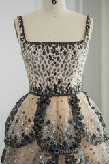 Sparkly Sequin Tiered Ruffles Elegant Women Party Formal Dresses