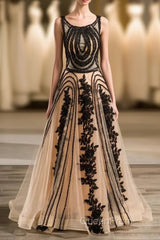 Special A-Line/Princess Crew Sleeveless Applique With Beading Organza Floor-Length Wedding Dresses