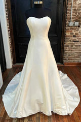 Sweetheart A-Line Long Wedding Dresses