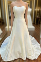 Sweetheart A-Line Long Wedding Dresses