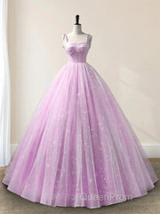 Sweetheart A-Line Tulle Long Evening Prom Dresses Sleeveless Quinceanera Dresses