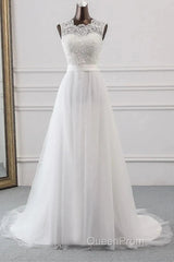 Sweetheart Lace Up Sleeveless Long Wedding Dresses