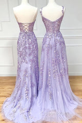 Sweetheart Neck Purple Lace Long Evening Prom Dresses, Strapless Purple Formal Dresses, Mermaid Purple Evening Dresses