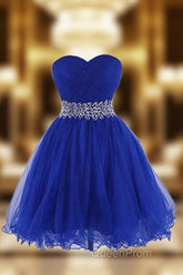Sweetheart Royal Blue Homecoming Dresses Short Evening Prom Dresses With Beading