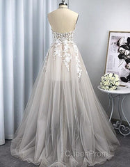 Sweetheart Sleeveless Sweep/Brush Train A-Line Wedding Dresses