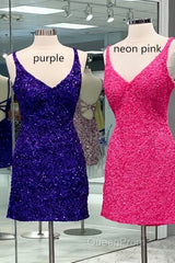 Tight Wine Red Sequins Short Homecoming Dresses Party Gown