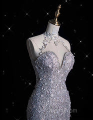 Timeless Mermaid High Neckline Sequin Ruffles Long Wedding Dresses Bridal Dresses