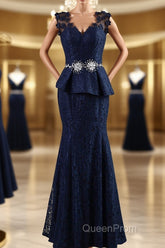 Trumpet/Mermaid Scoop Floor-Length Lace Mother of the Bride Dresses With Applique