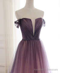Tulle Gradient Long Formal Gown, A-line Floor Length Party Dress