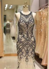 Tulle Jewel Beadings Mermaid Evening Dresses