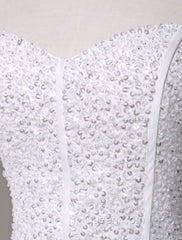 Tulle Wedding Dresses Sweatheart Beading Ball Gown Floor Length Bridal Dresses