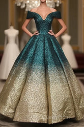 V-Neck Off The Shoulder Sequins Ball Gowns Quinceanera Dresses