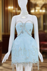 Vintage A-Line Blue Homecoming Dresses 18Th Birthday Outfits