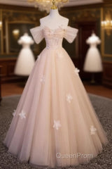 Vintage Ball Gown Off The Shoulder Tulle Long Evening Prom Dresses Formal Dresses