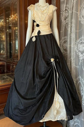 Vintage Ball Gown Sleeveless Long Black Evening Dresses Evening Prom Dresses