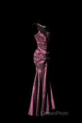 Vintage Mermaid One Shoulder Sleeveless Long Evening Prom Gown Fairy Evening Prom Dresses