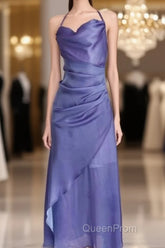 Vintage Sheath Halter Lilac Ankle Length Evening Prom Dresses Birthday Outfits