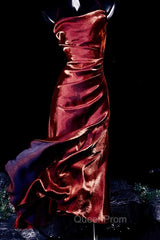 Vintage Sheath Spaghetti Straps Burgundy Ankle Length Evening Prom Dresses Birthday Outfits