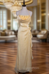 Vintage Yellow Halter Neck Floral Evening Prom Gown Fairy Princess Dresses