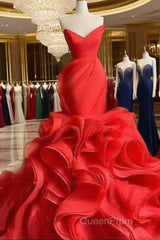 Wedding Dresses Long Train Organza Tiered Skirt Ruffled Plus Size Evening Prom Gown