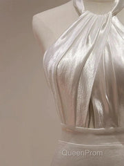 Weitese Formal WomenS Dresses White Halter Light Wedding Dresses Bride Dresses Fishtail Evening Dresses Evening Prom Dresses Stores