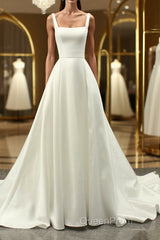 White A lien satin long Evening Prom Dresses , white long bridesmaid Dresses