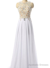 White Beading Prom Dresses Beaded Prom Dress Formal Party Dress Evening Gowns