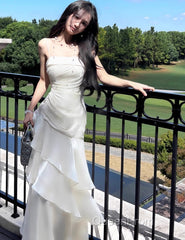 White Enchanted Evening Prom Dresses For Party&Birthday&Graduation-Ruffled Layered Fairytale Evening Dresses